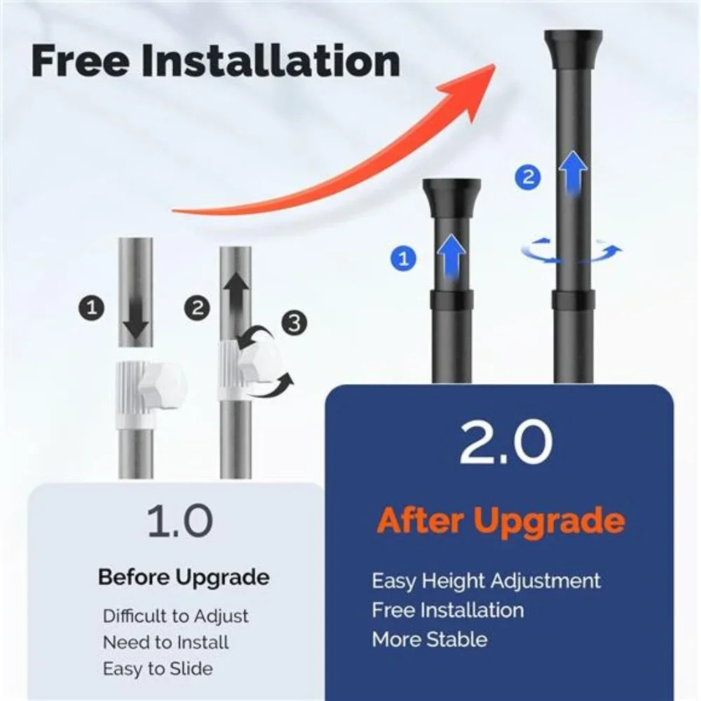 Corner Shower Caddy Tension Pole: Quick Installation 4-Tier Rustproof